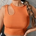 thumbnail image 2 of Women's Cut Out Sleeveless Round Neck Slim Fitted Ribbed Tank Crop Top Summer Cami Croset Tops Streetwear, 2 of 7