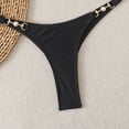 thumbnail image 4 of Women's 2 Piece Halter Bikini Set Metal Ring High Cut Swimsuits Beach Vacation Clothes (Black,L), 4 of 6
