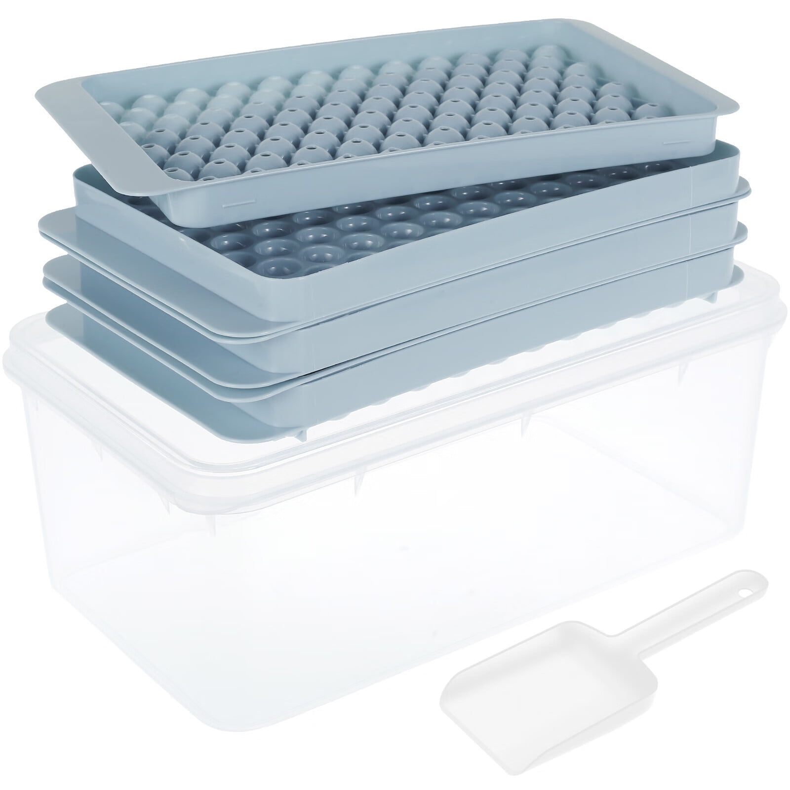Mini Ice Cube Tray with Lid and Storage Bin 0.55 Inch x 312pcs Reusable