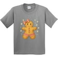 thumbnail image 3 of Inktastic Cute Gingerbread Girl with Pink Bow Christmas Youth T-Shirt, 3 of 5