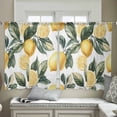 thumbnail image 4 of Lemon Semi Sheer Curtains 54 Inch Length 2 Panels Set, Summer Yellow Fruit Country Spring Leaf Plant Sheer Kitchen Curtain Privacy Voile Window Curtain for Living Room Bedroom Rod Pocket Drapes, 4 of 7