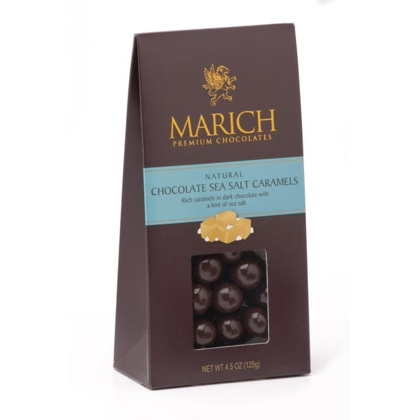 Marich Dark Chocolate Sea Salt Caramels, 4.25Ounce