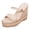 Beige, variant on Womens Platform Wedge Sandals Adjustable Strap Slingback High Heeled Espadrilles Open Toe Slip on Pumps Shoes for Summer Casual White Size 6.5
