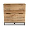 thumbnail image 4 of Baxton Studio Reid Modern and Contemporary Industrial Oak Finished Wood and Black Metal 4-Drawer Dresser, 4 of 7