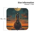thumbnail image 2 of Naloa Sunset Prairie Meditating Horse Coasters for Set of 4 - PU Leather Coasters, Coasters for Table Cup Tea Coffee Beer, Decorative for Kitchen Homedecor (Round), 2 of 6