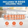 thumbnail image 6 of NutriChef Refrigerator Set Organizer Bins - Stackable Clear Plastic Bin with Handles, Egg Tray - for Fridge, Freezer, Kitchen, Cabinet, Countertops, Pantry - BPA Free Food Storage Rack, 6 of 9