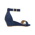 thumbnail image 3 of Women's Adjustable Ankle Strap Open Toe Low Wedge Sandal Comfortable Platform Heeled Sandals, 3 of 5