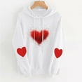 thumbnail image 3 of TKLPEHG Womens Hoodies Valentines Day Sweatshirt Heart Printed Hooded Sweatshirt Long Sleeve Hoodies Comfy Pullover with Pocket (White,M), 3 of 4