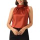 thumbnail image 1 of INSPIRAR CHIC Blusas de Trabajo Sin Mangas de Satén para Mujeres con Lazo en el Cuello Color Sólido M Rojo, 1 of 6