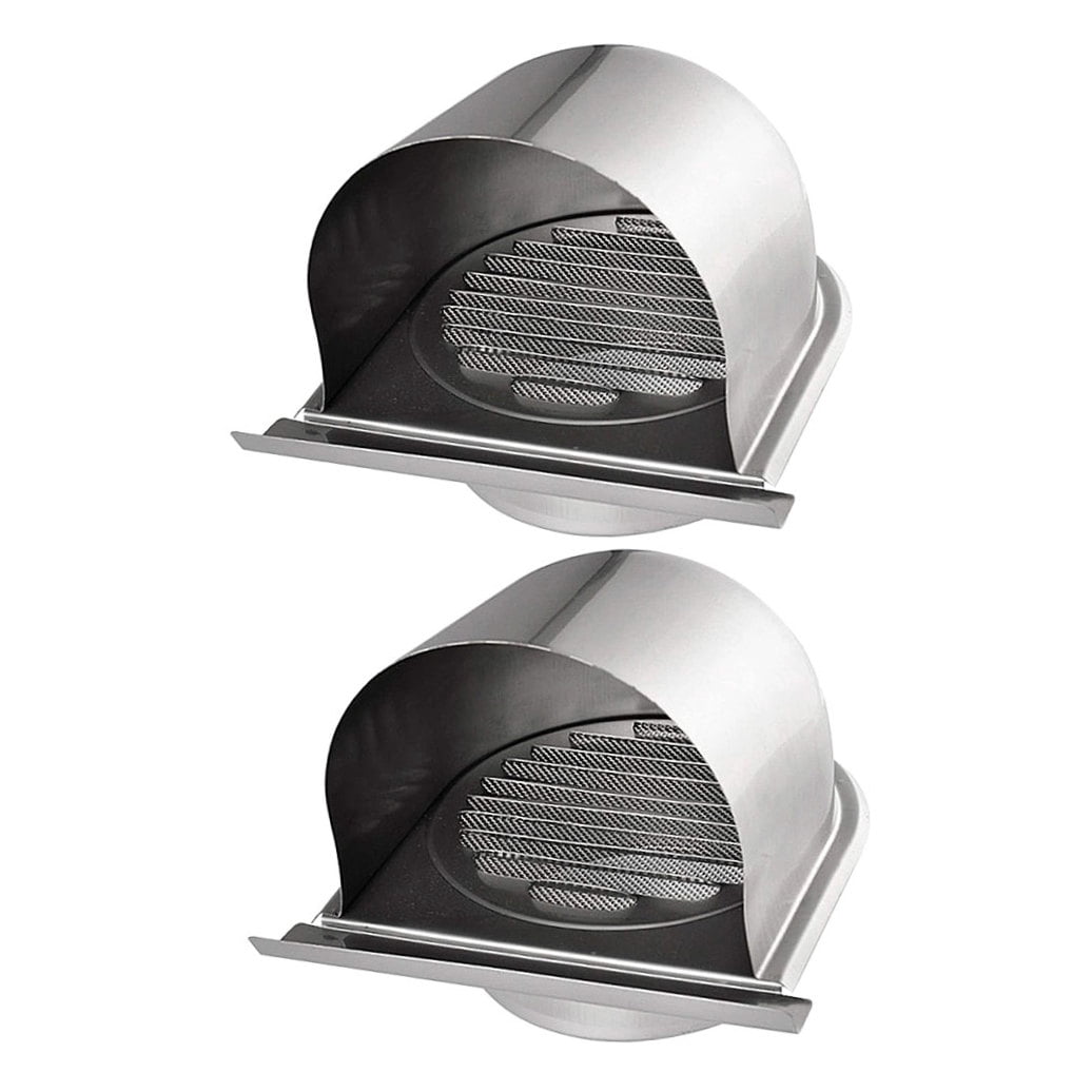 Worgeous 2pcs Stainless Steel Vent Cap For Chimney Stainless Steel Rainproof Hood Outdoor Wall Vent Covers Kitchen Range Hood Cover
