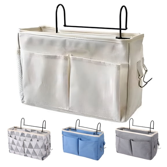 LAMIRO Bedside Hanging Bed Organizer Storage Bag Pocket for Bunk and Hospital Beds,College Dorm Rooms Baby Bed Rails,Camp