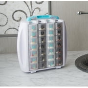 PillRite - Monthly Pill Organizer, Twice Daily AM and PM, 4 week pillbox. Easy and Simple to use dispenser for medications and vitamins.  Storage Compartment for Medical Information. Free Travel Bag.