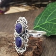 thumbnail image 5 of Divya Shakti Blue Sapphire Sterling Silver Ring: Faceted Cocktail Ring, 5 of 8