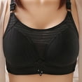 thumbnail image 3 of Bigersell Full-Coverage Bras for Women U-Neck Mesh Push up Bra No Underwire Comfort Soft Lace Bras Hook and Eye Closure Wireless Bralette S-8-Black 40, 3 of 4