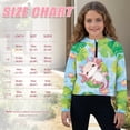 thumbnail image 7 of Xoenoiee Axolotl Flower Leaves Print Girls Half Zip Hoodie Kids Fashion Oversized Sweatshirt Jacket Lightweight Crop Top with Front Pocket, 5-6 Years, 7 of 7