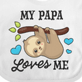 thumbnail image 4 of Inktastic My Papa Loves Me with Sloth and Hearts Boys or Girls Baby Bib, 4 of 4