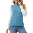 thumbnail image 5 of Htigea Women's Fleece Vest Soft Comfy Sleeveless Jacket Full Zip Up Gilet Coats with Pockets Blue XL, 5 of 5
