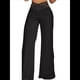 thumbnail image 1 of Pantalones Acampanados con Cinturón para Mujer, Estilo Informal, de Cintura Alta y Pierna . Negro XXL, 1 of 7