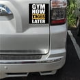 thumbnail image 2 of DistinctInk Custom Bumper Sticker - 4" x 4" Decorative Decal - Black Background - Gym Now Tacos Later, 2 of 2
