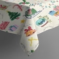 thumbnail image 3 of Beige Christmas Santa Pattern Rectangle Tablecloth 60"x84",Waterproof Polyester Rectangle Table Cloth, Wipeable Spillproof Polyester Tablecloth for Dining, Camping, Indoor and Outdoor, 3 of 5