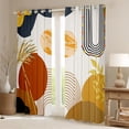 thumbnail image 2 of Castle Fairy Warm Terracotta Blackout Curtains Set of 2 (52x84 Each) for Family, Gold Foil Leaf Window Curtains, Orange and Brown, 2 of 6