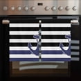 thumbnail image 2 of Anchor Black 1 Pack Kitchen Towel, Water Absorbent Dish Towel, Modern Navy Blue White Striped Nautical Decorative Hand Towels - Quick Drying Cloth for Cooking Baking, 18x28 Inch, 2 of 8
