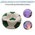 thumbnail image 3 of Puff Balón de Soccer Kids Lunics Confortable Blanco/Verde Puff Soccer Ch BC/VD, 3 of 7