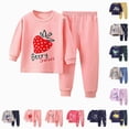 thumbnail image 4 of TOWED22 Toddler Baby Girl Boy Fall Winter Clothes 2pcs Long Sleeve Sweatshirt Tops Elastic Waist Pants Set Funny Print Outfits Clothing(Pink,4-5 Y), 4 of 4