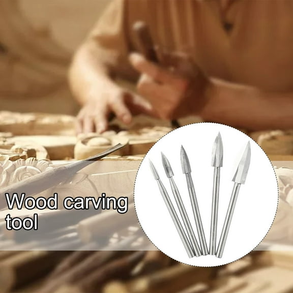 5Pcs Wood Carving Engraving Drill Bits Set Milling Cutter For Dremel Rotary Tool 3mm Shank High Speed Steel Wood Bit 3/4/5/6/8mm