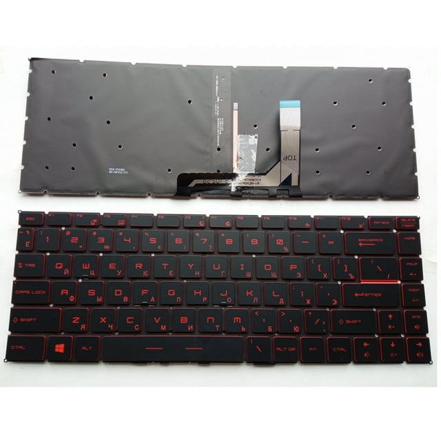 Clavier RU/US pour MSI GF63/GF63 8RD/GF63 8RC PS63 P65 PS42 GS65 8RE/GS65 8RF/GS65 GS65VR MS-16Q1/Q2/Q3/Q4 S1-01/02/03/04 RU Rétroéclairage Rouge