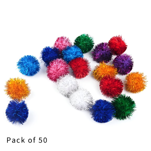 BESTSKY 50Pcs Cat Chew Toy,Shiny Glitter Design Cat Gifts,Attract Cat'S Attention and Interest Cat Ball Toy