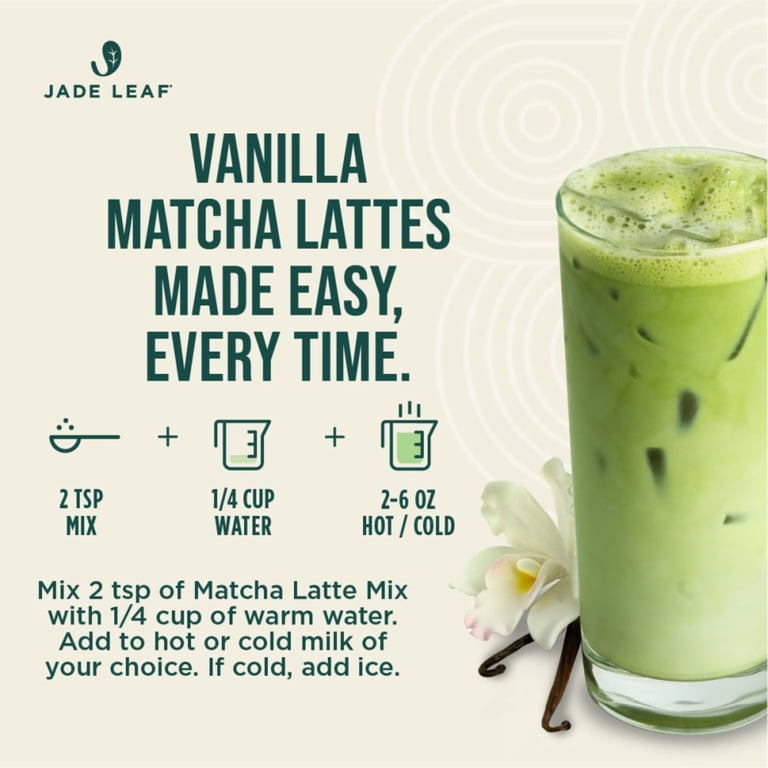8 pack) Jade Leaf Cafe Style Organic Vanilla Matcha Latte Mix, 2.5