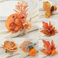 thumbnail image 1 of Hariumiu Decor Halloween Pumpkin Maple Leaf Napkin Rings, Holiday Rustic Farmhouse Nautical Napkin Rings for Fall Halloween Thanksgiving Christmas Theme Dinner Table Wedding Party Decoration, 1 of 10