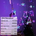 thumbnail image 3 of Sinhoon Twinkling Christmas Window Curtain Lights - 6 Stars 2 Elks 2 Christmas Trees 2 Bells, Battery Powered Changing Fairy Lights, 138ED Wall Night String Lights, Outdoor Indoor Decor, 3 of 6