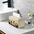 thumbnail image 5 of ZUXONGSY Sunflower Cow Tissue Box Cover Leopard Print PU Leather Tissue Box Cover with Buckle Rectangular Tissue Box Cover Customized Printed Tissue Cover for Table, Dresser, Countertop, 5 of 7
