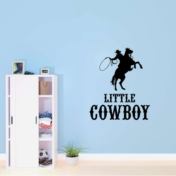 Little Cowboy Cowboys Roping Wrangler Chaps Rodeo Horse Pony Bull Steer Stallion Roper Holiday Gift Decorating Ideas Bedroom Wall Decal Sticker - Size: 16 In X 20 In