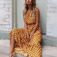 thumbnail image 3 of Summer Women Boho Sleeveless Loose Casual Sundresses Polka Dot Dress Beach Summer Long Maxi Dresses, 3 of 6