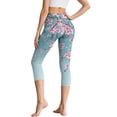 thumbnail image 2 of HELLHERO Cherry Blossom Printed Yoga Leggings for Women Athletic Workout Leggings High Waisted Yoga Capris with Pockets, XS, 2 of 7