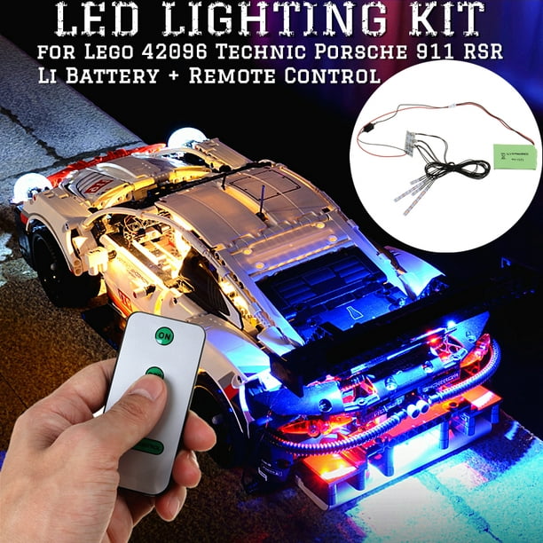 Kit d'Éclairage à LED avec Télécommande pour Jouets Lego 42096 Technic 911 RSR Bricks (Voiture Modèle Non Incluse)