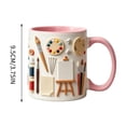 thumbnail image 2 of Ceramic Coffee Cup for Daily Use – Stylish Mugs for Coffee, Tea, and Hot Chocolate – Gift-Ready Design with Ergonomic Handle – Dishwasher and Microwave Safe – Perfect for Home and Office,Pink A, 2 of 5