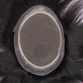 thumbnail image 6 of Hair Pieces and Wigs Human Hair Men Toupee French Lace with 1" Clear Poly All Around Hair Toupee 6'' Length Replacement System Male Hair Prosthesis, 6 of 7