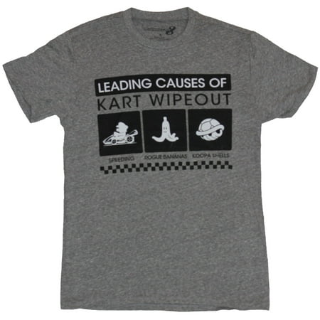 - Mario Kart Mens T-Shirt - Leading Causes of Kart Wipeout Images