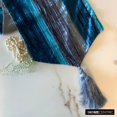thumbnail image 4 of The HomeCentric Decorative Teal Blue Table Runner 6 - 8 Seater Table Runner (16 x 90 inch) Ombre, Crushed Velvet & Tassles Table Runner, Velvet fabric Table Linen, Ombre Modern - Ombre Teal Love, 4 of 10