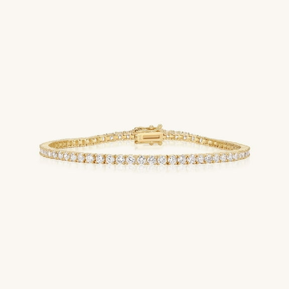 14K Yellow gold Tennis Bracelet with 2.3mm Diamonds | Everyday Fine Jewelry for Men and Women | 7 Inch | VS1 Clarity | 3.5 CT TW