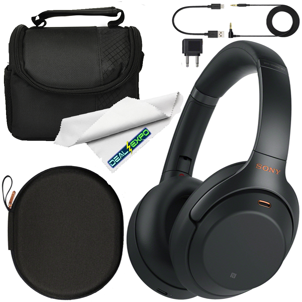 Sony WH1000XM3 Wireless Noise Canceling Over-the-Ear Headphones with Google  Assistant - Black + Deal-expo Kit - Walmart.com