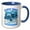 Blue/White, variant on 3drose, Save the Chubby Mermaids Also Known as the Manatees, Gentle Giants., 11oz Two-tone Yellow Mug