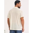 thumbnail image 3 of DARING DIVA Men's Hawaiian Camp Collar Button Down Short Sleeve Textured Shirts M Beige, 3 of 7