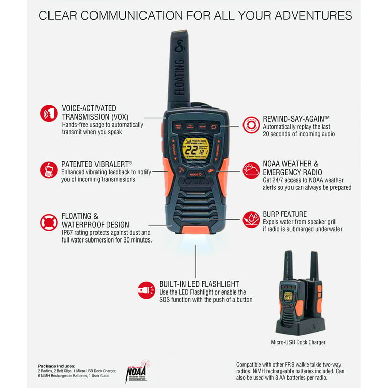 Rechargeable Walkie Talkies for Adults, Long Range 5 Miles Two Way Radios,  Rechargeable Battery,Charging Dock,Flashlight,for Camping Hiking Hunting