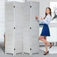 thumbnail image 2 of YRLLENSDAN Room Dividers and Folding Privacy Screens, Wall Divider for Living Room, Freestanding Indoor Room Divider for Room Separation, White 4 Panels, 2 of 7