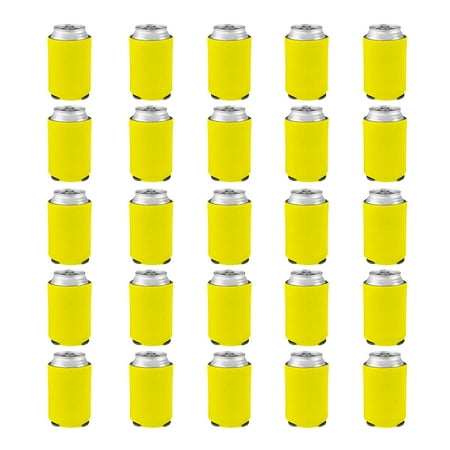 

Can Coolers - 25 pack - 4mm Collapsible Beer Holders To Keep Your Beer Cold - Insulated Cans Holder - Yellow